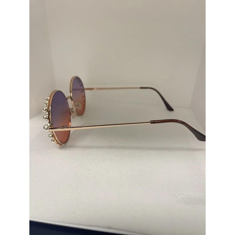Oval Rhinestone Sunglasses Goldtone Frames‎ D1